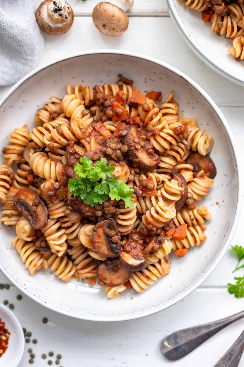 Lentil, Spinach and Mushroom&nbsp;Bolognese